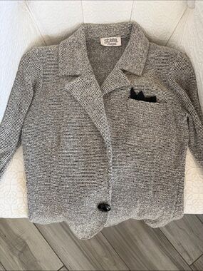 St. John Black & White Marled Knit Blazer
